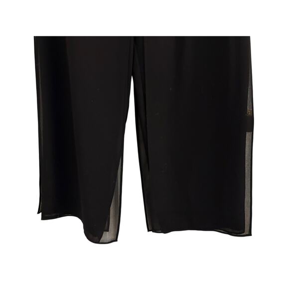 Joseph Ribkoff Classic Chiffon Overlay Black Flowy Pants Festive Holiday Party - Picture 2 of 11